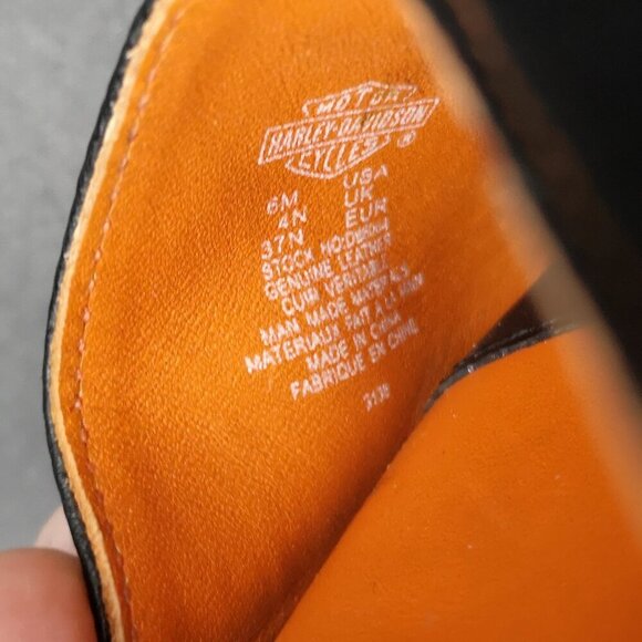 Harley Davidson Motor Cycles Ladies Size 6 Orange & Black Wedge Heel Sandals - Picture 10 of 14